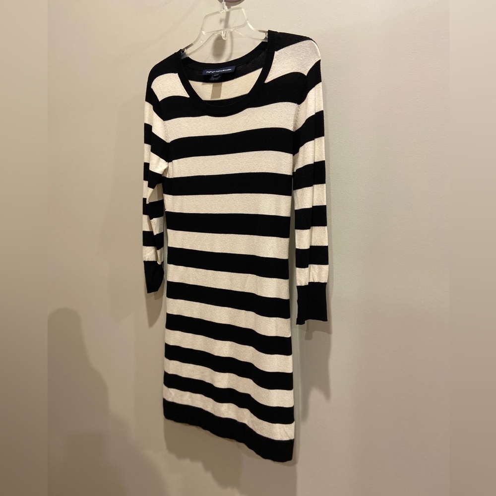 FRENCH CONNECTION Striped Ponte Knit Bodycon Sweater Dress, sz small